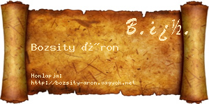 Bozsity Áron névjegykártya