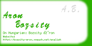 aron bozsity business card